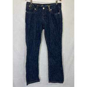 Coogi Jeans Womens 14 Blue Denim Colorful Embroidery Hip Hop Streetwear Y2K FS
